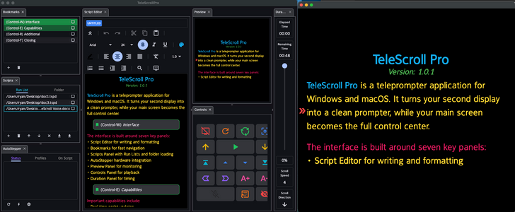 TeleScroll Pro Dual Screen View