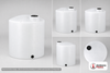 Dimensional spec drawing for Norwesco 75 Gallon Vertical Storage Tank
