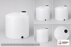 300 Gallon Vertical Liquid Storage Tank - Natural White (46" x 50")