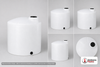 Dimensional spec drawing for Norwesco 300 Gallon Vertical Storage Tank