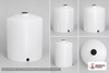 1500 Gallon Vertical Liquid Storage Tank - Natural White (93" x 60")