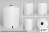 Dimensional spec drawing for Norwesco 1500 Gallon Vertical Storage Tank