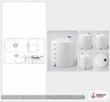 Dimensional spec drawing for Norwesco 2500 Gallon Vertical Storage Tank