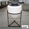 15 Gallon 57 Degree Cone Bottom Inductor Tank. 15.0 gallon capacity; Polyethylene; White; dimensions 21.0in H x 24.0in W x 24.0in L; 15.43 lb empty; 1.5 specific gravity rating; fittings: 2"; max temp 120 deg  F / 48 deg  C; 3 Year Warranty. Manufacturer part number 42064. Sold by OneSource Plastics (https://www.onesourceplastics.com).