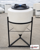 30 Gallon 57 Degree Cone Bottom Inductor Tank. 30.0 gallon capacity; Polyethylene; White; dimensions 28.0in H x 24.0in W x 24.0in L; 20.0 lb empty; 1.5 specific gravity rating; fittings: 2"; max temp 120 deg  F / 48 deg  C; 3 Year Warranty. Manufacturer part number 42065. Sold by OneSource Plastics (https://www.onesourceplastics.com).
