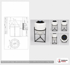 Dimensional spec drawing for Norwesco 60 Gallon Cone Bottom Tank (24" L x 24" W x 42" H)