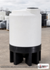 80 Gallon 45 Degree Cone Bottom Inductor Tank. Polyethylene; White; dimensions 37.0in H x 32.0in W x 32.0in L; 34.0 lb empty; 1.5 specific gravity rating. Manufacturer part number N-47190. Sold by OneSource Plastics (https://www.onesourceplastics.com).