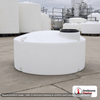 1020 Gallon 15 Degree Cone Bottom Tank. 1020 gallon capacity; Polyethylene; White; 53" H x 91" W x 91" L; fittings: 2"; max