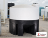 1050 Gallon 20 Degree Cone Bottom Tank. Polyethylene; White; dimensions 86.0in H x 73.0in W x 73.0in L; 204.0 lb empty; 1.5 specific gravity rating. Manufacturer part number N-40356. Sold by OneSource Plastics (https://www.onesourceplastics.com).
