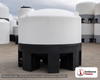 2500 Gallon 30 Degree Cone Bottom Tank. 2500 gallon capacity; Polyethylene; White; dimensions 105.0in H x 96.0in W x 96.0in L; 395.0 lb empty; 1.5 specific gravity rating; fittings: 2"; max temp 120 deg  F / 48 deg  C; 3 Year Warranty. Manufacturer part number 40066. Manufactured by Norwesco. Sold by OneSource Plastics (https://www.onesourceplastics.com).