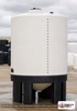 10000 Gallon 30 Degree Cone Bottom Tank. 10000 gallon capacity; Polyethylene; White; dimensions 190.0in H x 141.0in W x 141.0in L; 2156.0 lb empty; 1.5 specific gravity rating; fittings: 3"; max temp 120 deg  F / 48 deg  C; 3 Year Warranty. Manufacturer part number 44103. Manufactured by Norwesco. Sold by OneSource Plastics (https://www.onesourceplastics.com).