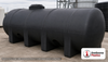 Norwesco 2035 Gallon HDPE Horizontal Elliptical Leg Tank in Black. Polyethylene; Black; dimensions 56.0in H x 84.0in W x 142.0in L; 685.0 lb empty; 1.9 specific gravity rating. Manufacturer part number N-40775. Sold by OneSource Plastics (https://www.onesourceplastics.com).