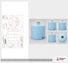 Dimensional spec drawing for Norwesco 6502 Gallon Vertical Storage Tank