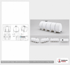 Dimensional spec drawing for Norwesco 925 Gallon Horizontal Leg Tank (80" L x 62" W x 65" H)