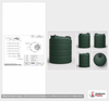 Dimensional spec drawing for Snyder Industries 1300 Gallon Vertical Water Tank (60" L x 60" W x 114" H)