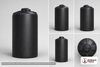 Chem-Tainer 300 Gallon Plastic Vertical Water Storage Tank in Black