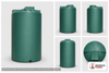 Chem-Tainer 300 Gallon Plastic Vertical Water Storage Tank in Green