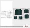 Dimensional spec drawing for Snyder Industries 3000 Gallon Vertical Water Tank (102" L x 102" W x 97" H)