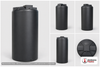Chem-Tainer 750 Gallon Plastic Vertical Water Storage Tank in Black