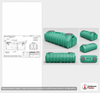 Dimensional spec drawing for Norwesco 1000 Gallon Low Profile Septic Tank (127" L x 60" W x 51" H)
