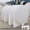 Norwesco 1335 Gallon Horizontal Elliptical Leg Tank in White. 1335 gallon capacity; Polyethylene; White; 55" H x 66" W x