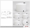 Dimensional spec drawing for Snyder Industries 1500 Gallon Vertical Storage Tank (86" L x 86" W x 72" H)