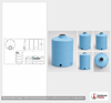 Dimensional spec drawing for Norwesco 1500 Gallon Vertical Storage Tank (64" L x 64" W x 116" H)