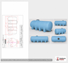 Dimensional spec drawing for Norwesco 1625 Gallon Horizontal Leg Tank (139" L x 63" W x 68" H)