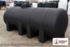 Norwesco 1635 Gallon HDPE Horizontal Elliptical Leg Tank in Black. 1635 gallon capacity; High Density Linear Polyethylene; Black; dimensions 58.0in H x 71.0in W x 142.0in L; 535.0 lb empty; 1.9 specific gravity rating; fittings: 2" fitting with 2" siphon; max temp 120 deg  F / 48 deg  C; 5 Year Warranty. Manufacturer part number 41890. Manufactured by Norwesco. Sold by OneSource Plastics (https://www.onesourceplastics.com).