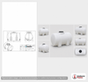 Dimensional spec drawing for Norwesco 325 Gallon Horizontal Leg Tank (43" L x 43" W x 68" H)