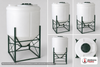 Dimensional spec drawing for Norwesco 500 Gallon Cone Bottom Tanks - Closed Top (48" L x 48" W x 85" H)
