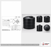 Dimensional spec drawing for Snyder Industries 2500 Gallon Vertical Water Tank (96" L x 96" W x 90" H)