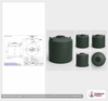 Dimensional spec drawing for Snyder Industries 330 Gallon Vertical Water Tank (47" L x 47" W x 50" H)