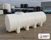 Snyder Industries 1025 Gallon Plastic Horizontal Leg Tank with Securing Hoops. Polyethylene; White; dimensions 50.0in H x 48.0in W x 139.0in L; 290.0 lb empty; 1.9 specific gravity rating. Manufacturer part number SII-1440000C26. Sold by OneSource Plastics (https://www.onesourceplastics.com).