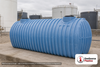 Norwesco 1500 Gallon Plastic Multi-Use Underground Liquid Storage Tank. Polyethylene; Blue; dimensions 70.0in H x 55.0in W x 135.0in L; 587.0 lb empty. Manufacturer part number N-41822. Sold by OneSource Plastics (https://www.onesourceplastics.com).