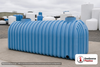 Norwesco 1500 Gallon Plastic Multi-Use Underground Liquid Storage Tank - IAPMO Approved. Polyethylene; Blue; dimensions 70.0in H x 55.0in W x 135.0in L; 563.0 lb empty. Manufacturer part number N-41771. Sold by OneSource Plastics (https://www.onesourceplastics.com).