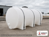 Snyder Industries 1685 Gallon Plastic Horizontal Leg Tank with Securing Hoops. Polyethylene; White; dimensions 62.0in H x 62.0in W x 159.0in L; 480.0 lb empty; 1.9 specific gravity rating. Manufacturer part number SII-1460000N45. Sold by OneSource Plastics (https://www.onesourceplastics.com).