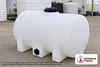 Snyder Industries 300 Gallon XLPE Horizontal Leg Tank. Cross Linked Polyethylene; White; dimensions 43.0in H x 38.0in W x 72.0in L; 91.0 lb empty; 1.9 specific gravity rating. Manufacturer part number SII-1320000N42. Sold by OneSource Plastics (https://www.onesourceplastics.com).
