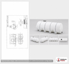 Dimensional spec drawing for Norwesco 710 Gallon Horizontal Drainable Leg Tank (104" L x 47" W x 57" H)
