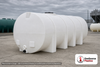Snyder Industries 750 Gallon Plastic Horizontal Leg Tank with Securing Hoops. Polyethylene; White; dimensions 48.0in H x 46.0in W x 117.0in L; 210.0 lb empty; 1.9 specific gravity rating. Manufacturer part number SII-1300000N45. Sold by OneSource Plastics (https://www.onesourceplastics.com).
