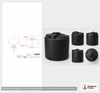 Dimensional spec drawing for Bushman 1000 Gallon Vertical Water Tank
