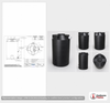 Dimensional spec drawing for Bushman 125 Gallon Rainwater Tank (30" L x 30" W x 50" H)