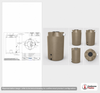 Dimensional spec drawing for Bushman 125 Gallon Rainwater Tank (30" L x 30" W x 50" H)