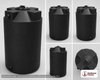 Bushman 125 Gallon Plastic Vertical Water Storage Tank in Black