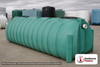 Norwesco 1250 Gallon Plastic One Compartment Septic Tank with Loose Plumbing and Low Profile Design - IAPMO Certified. 1250 gallon capacity; Polyethylene; Green; dimensions 51.0in H x 60.0in W x 157.0in L; 387.0 lb empty; fittings: 4"; max temp 130 deg  F / 54 deg  C; 5 Year Warranty. Manufacturer part number 43519. Manufactured by Norwesco. Sold by OneSource Plastics (https://www.onesourceplastics.com).