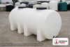 Norwesco 1800 Gallon Horizontal Leg Tank in White. 1800 gallon capacity; Polyethylene; White; dimensions 68.0in H x 62.0in W x 146.0in L; 586.0 lb empty; 1.5 specific gravity rating; fittings: 2" fitting with siphon tube; max temp 120 deg  F / 48 deg  C; 3 Year Warranty. Manufacturer part number 42990. Manufactured by Norwesco. Sold by OneSource Plastics (https://www.onesourceplastics.com).