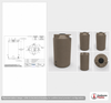 Dimensional spec drawing for Bushman 250 Gallon Rainwater Tank (36" L x 36" W x 67" H)