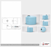 Dimensional spec drawing for Norwesco 2500 Gallon Vertical Storage Tank (102" L x 102" W x 79" H)