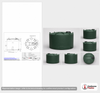 Dimensional spec drawing for Snyder Industries 3000 Gallon Vertical Water Tank (102" L x 102" W x 98" H)