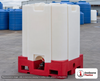 Snyder Industries 330 Gallon HDPE Stackable IBC Tote Tank in Red. High Density Polyethylene; White; 63.5" H x 45" W x 45" L.